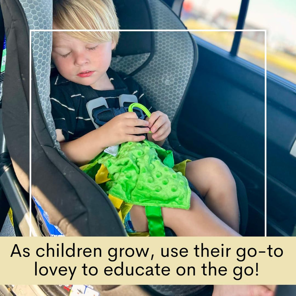 The Learning Lovey includes a sports themed design for engaging play.
