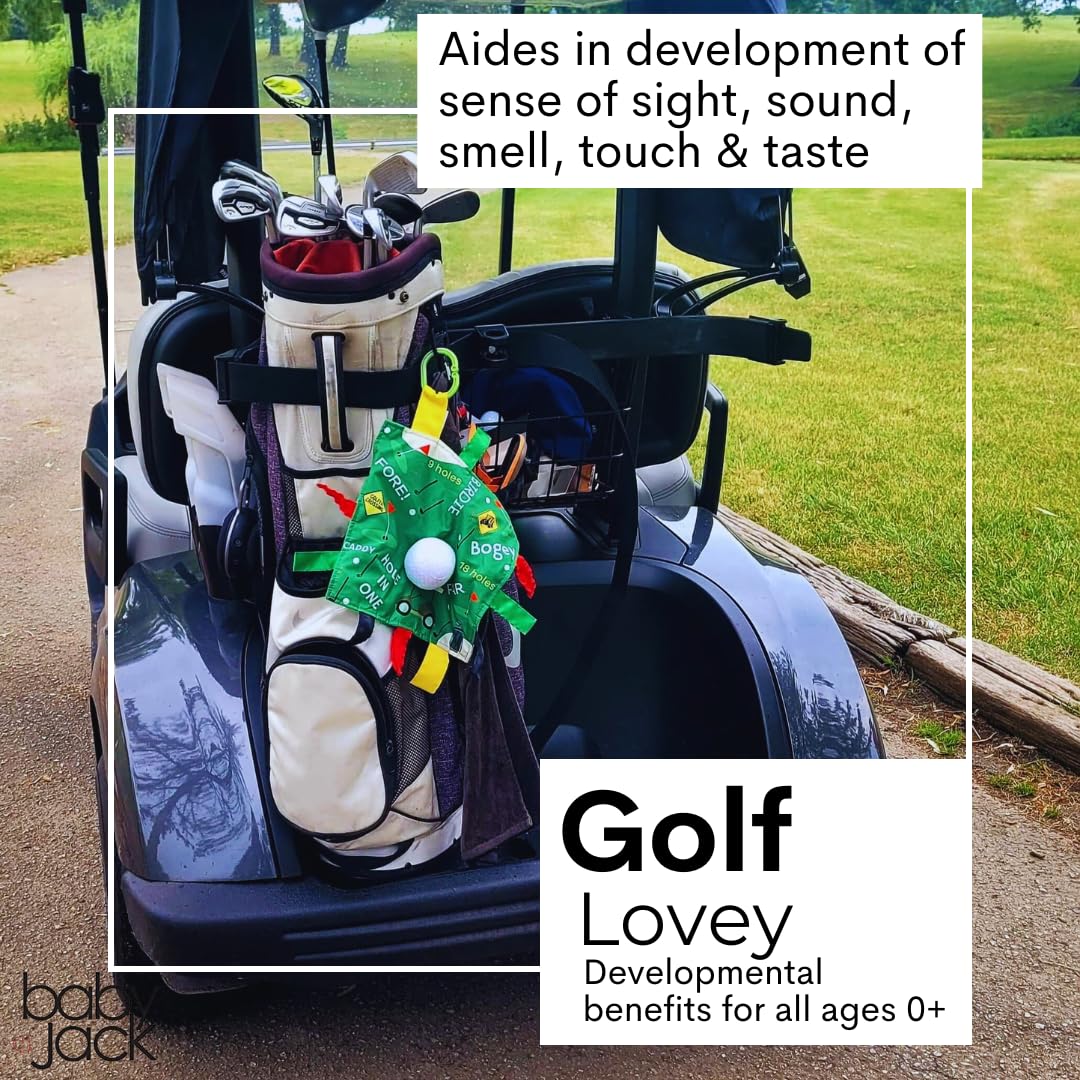 The Learning Lovey stroller attachment keeps the toy within reach during walks