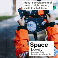 The Learning Lovey tag toy with double-stitched seams for secure play
