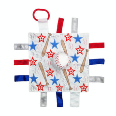 The Learning Lovey baseball-lovey sensory blanket with comforting texture for soothing touch
