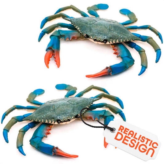 The Little Green Change blue crab toy, front view for aquarium displays