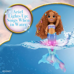 Ariel tail lights up during singing for dramatic undersea adventures.
