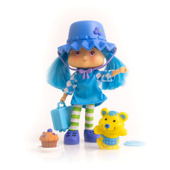 The Loyal Subjects Blueberry Muffin Fashion Doll with blue hair and poseable joints for imaginative play.