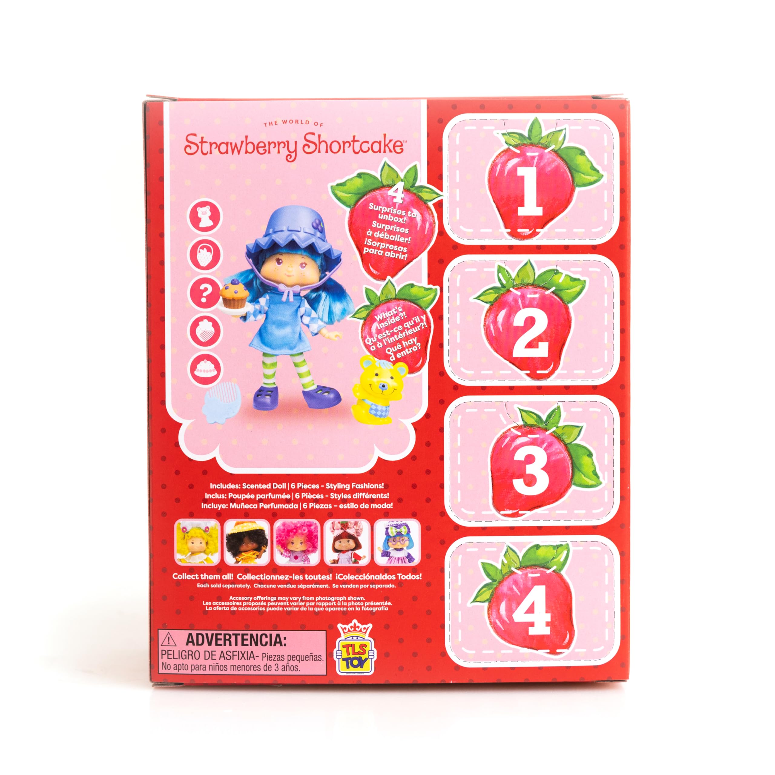 The Loyal Subjects Blueberry Muffin Fashion Doll outfits fit TLS 5.5-inch dolls for versatile styling.