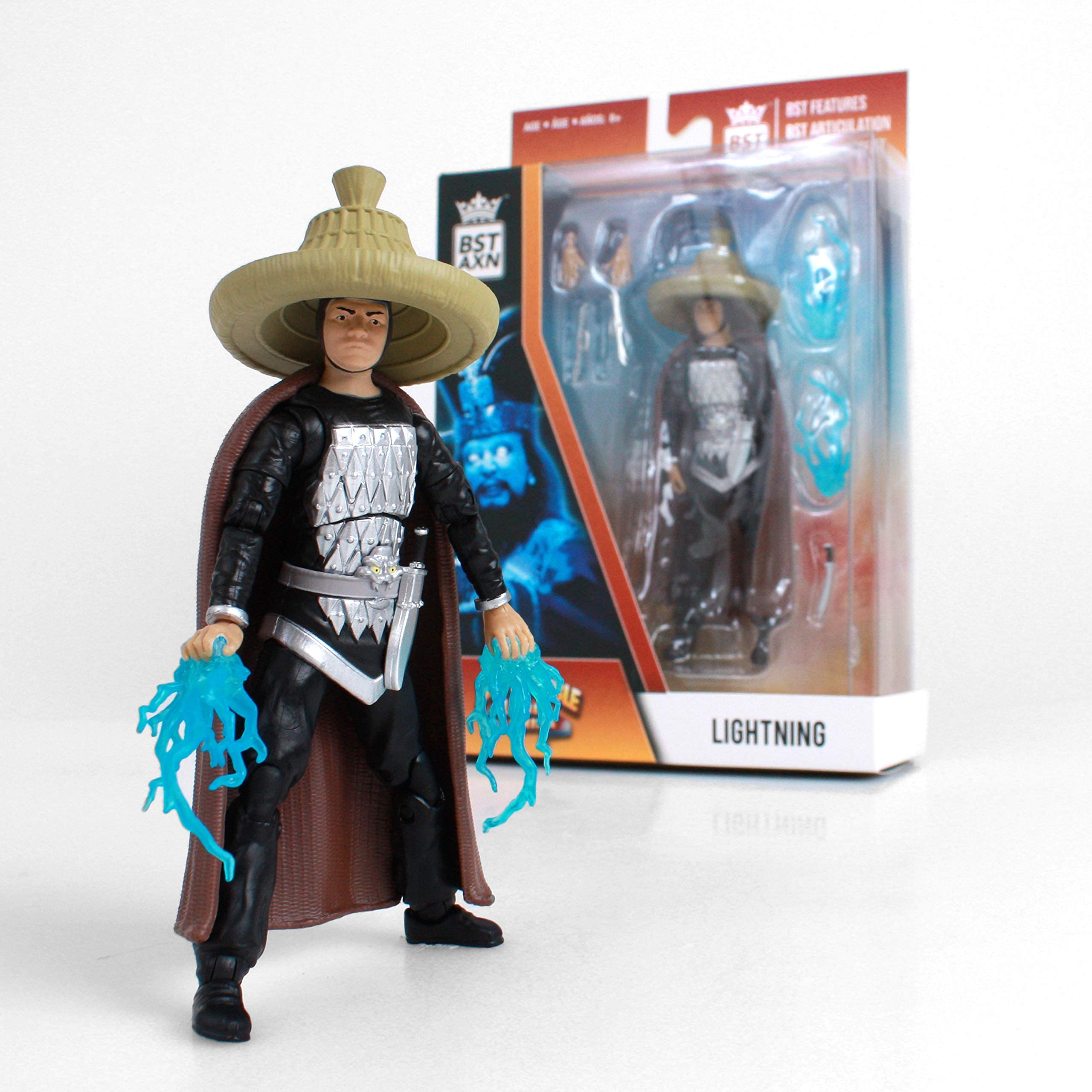 The Loyal Subjects BST AXN Lightning figure with removable hat and flexible cape for customization.