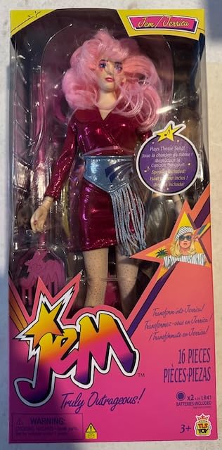 The Loyal Subjects Jem and The Holograms 12-inch fashion doll, dynamic poses with 28 articulation points