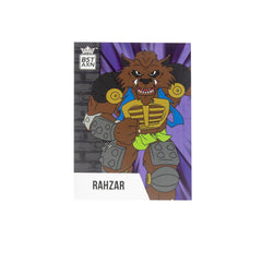 Rahzar window box packaging showcasing the figure on display.