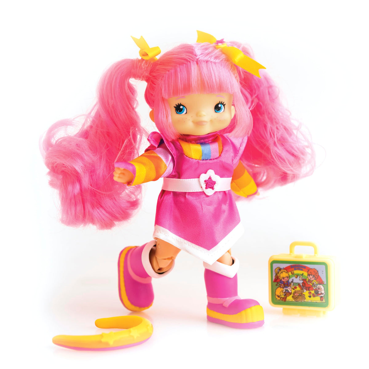 The Loyal Subjects Rainbow Brite Tickled Pink front view promotes imaginative play with vibrant hair.