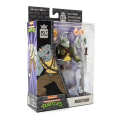 The Loyal Subjects Rocksteady collector box with diorama insert supports immersive TMNT display.