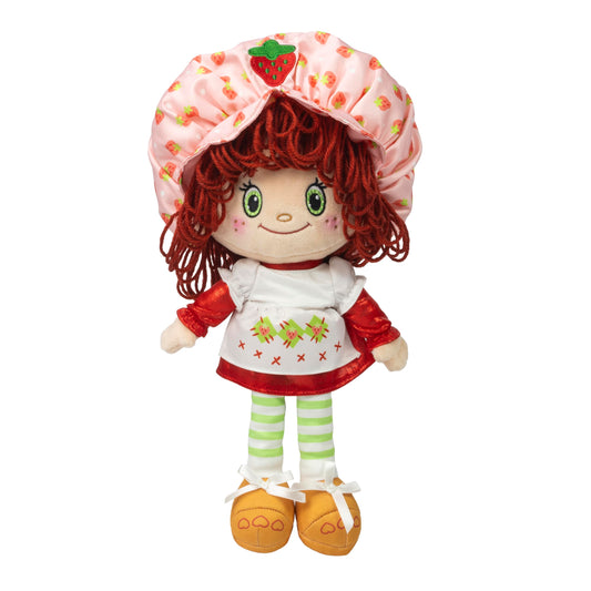 The Loyal Subjects Strawberry Shortcake 14-inch doll, soft plush body for bedtime snuggles.