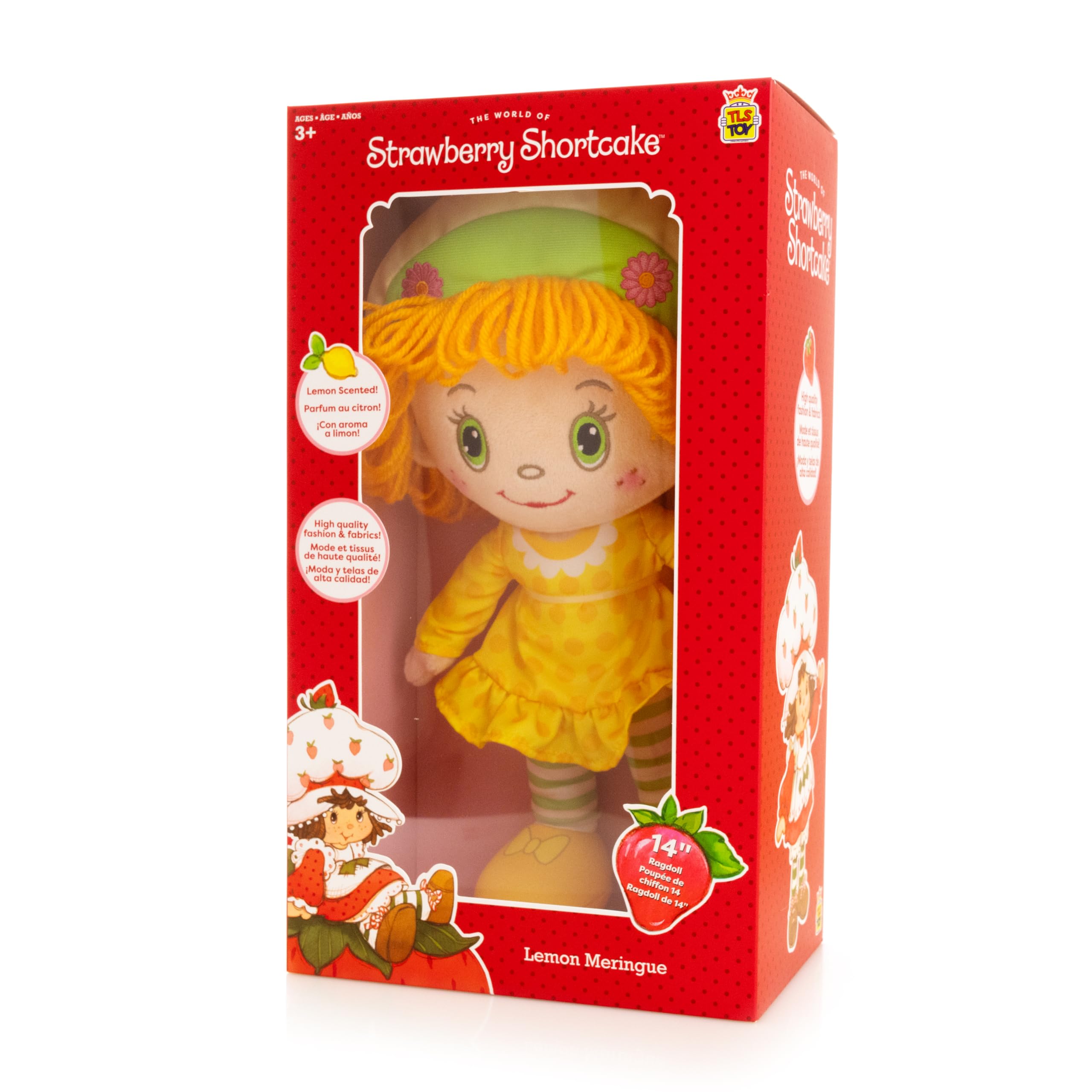 The Loyal Subjects Lemon Meringue ragdoll orange yarn hair adds soft texture.