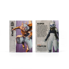The Loyal Subjects Alopex window box packaging showcases TMNT inspired art.