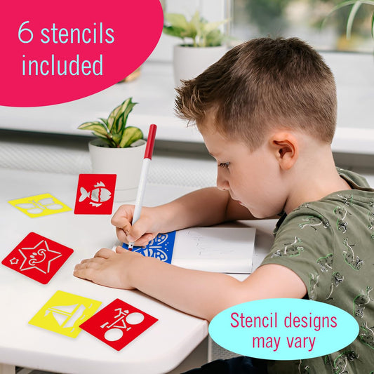 The Mega Deals Gift Pack includes four stencils for creative drawing sessions.