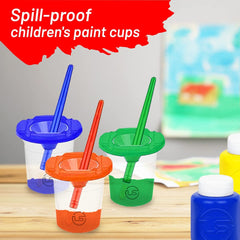 The Mega Deals cup-and-lid system helps keep paints fresh between sessions.