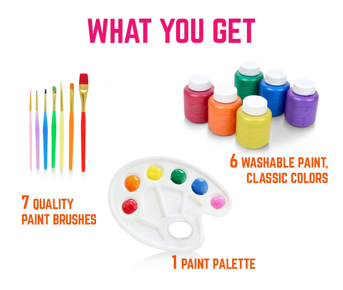 The Mega Deals paintbrush set with seven brushes for wide and fine strokes