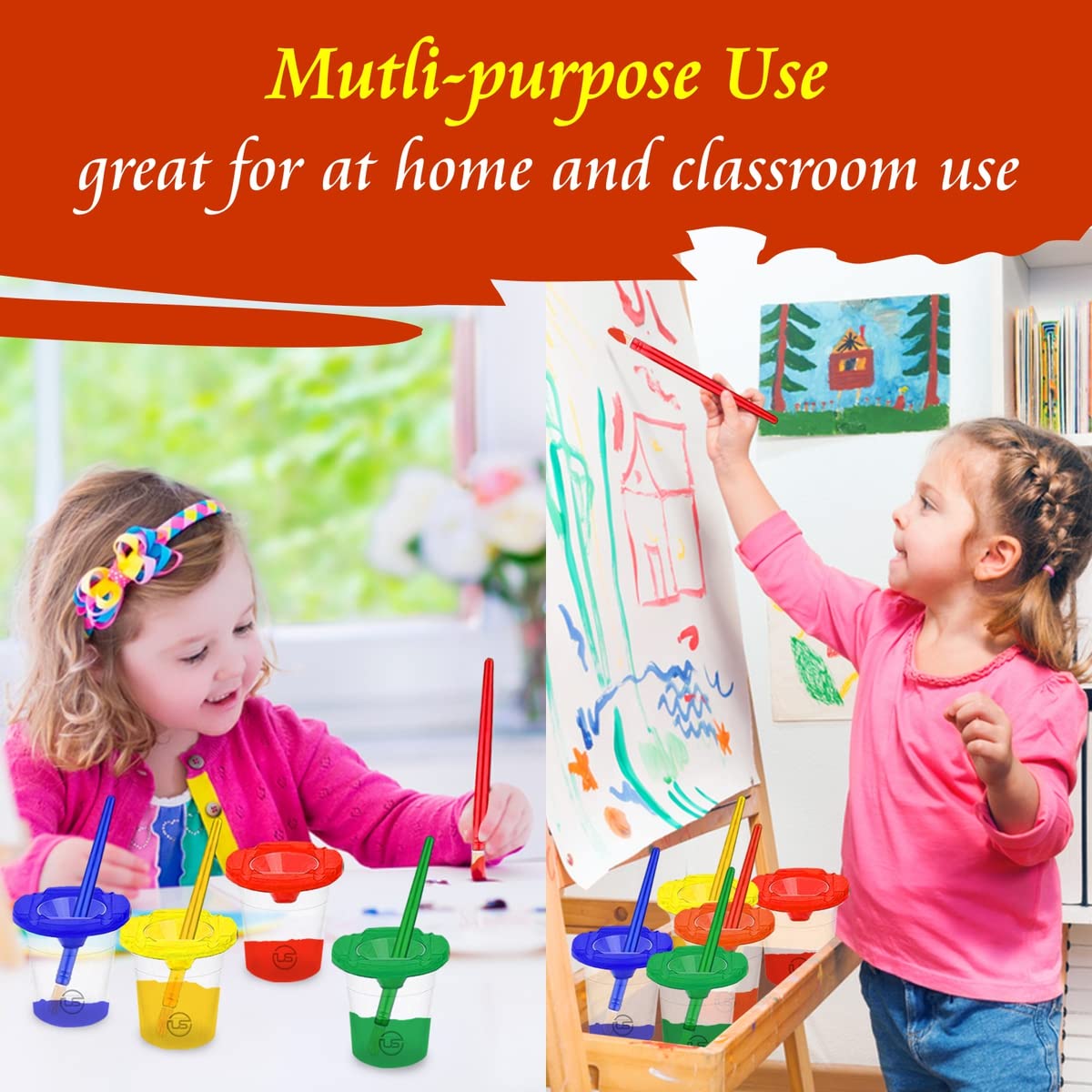 The Mega Deals paint cups with spill-proof design minimize painting mess.
