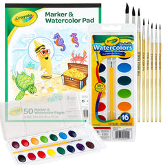 The Mega Deals watercolor set with attached mixing palette for tidy color blending.