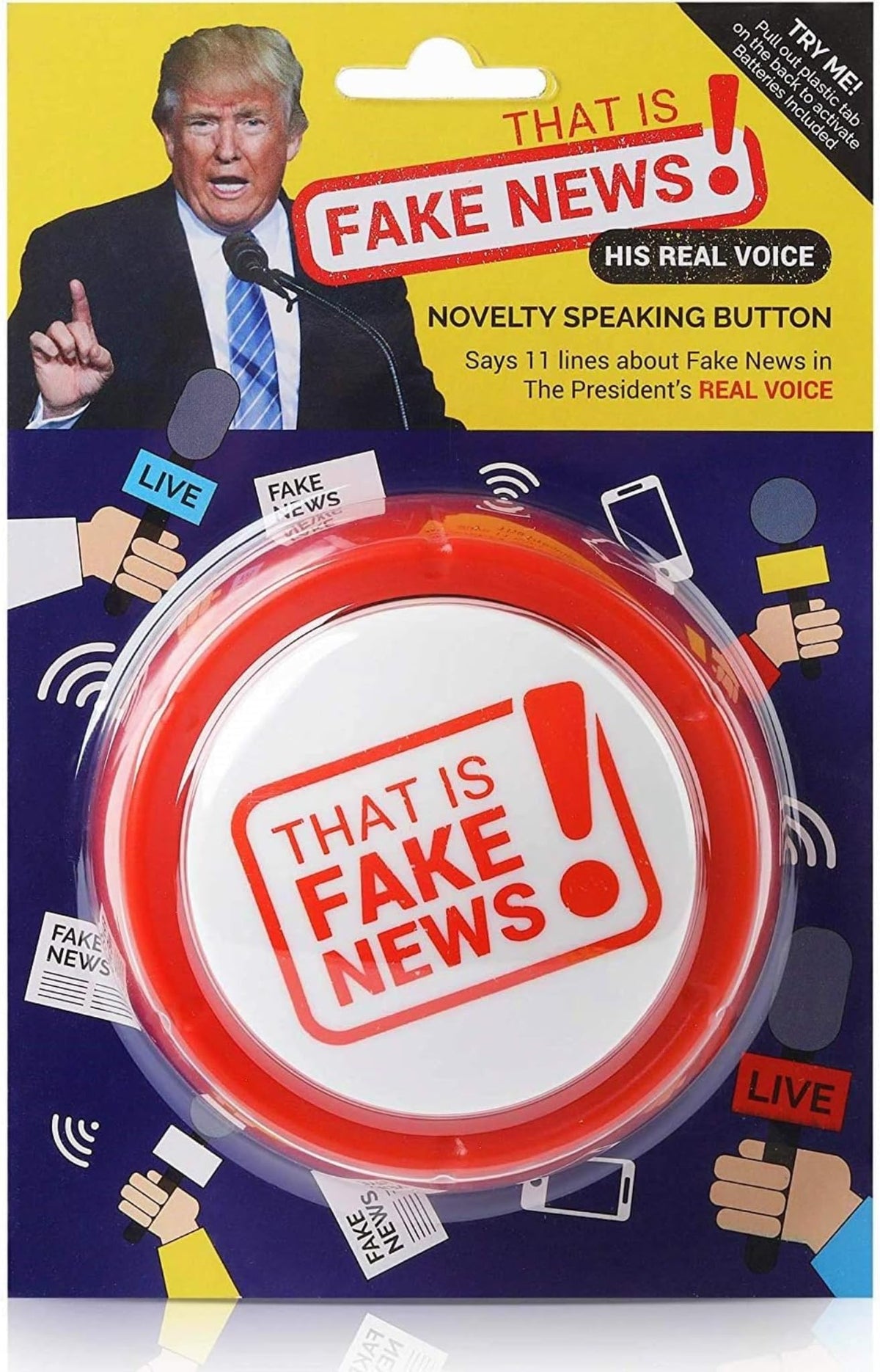 The Monocle Breakers button front view for instant desk humor