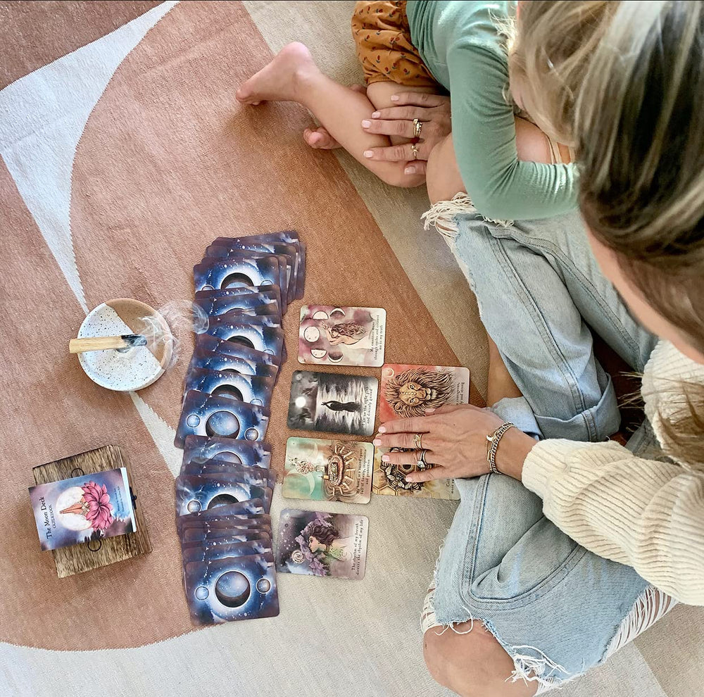 The Moon Deck moon wisdom ritual card used during journaling