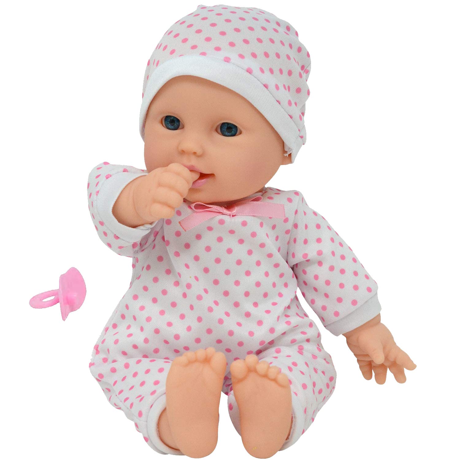 The New York Doll Collection 11-inch soft-body boy doll with pacifier for gentle playtime