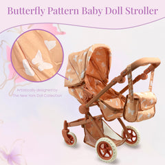 Thick wheels and adjustable handle on The New York Doll Collection stroller