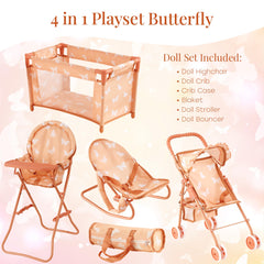 The New York Doll Collection doll bouncer for cozy lounging during play.