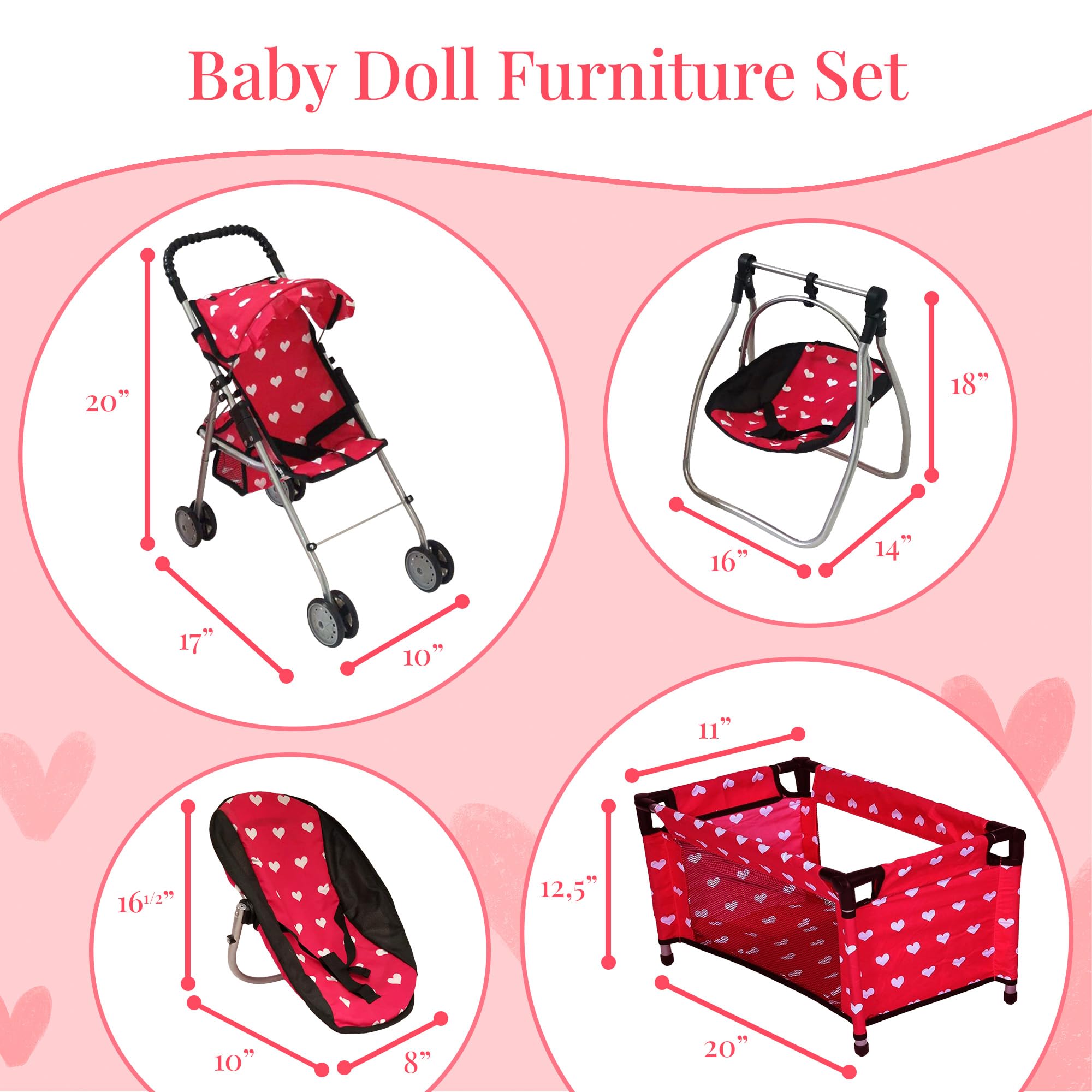 The New York Doll Collection doll crib playset shown as a cozy crib for naps.