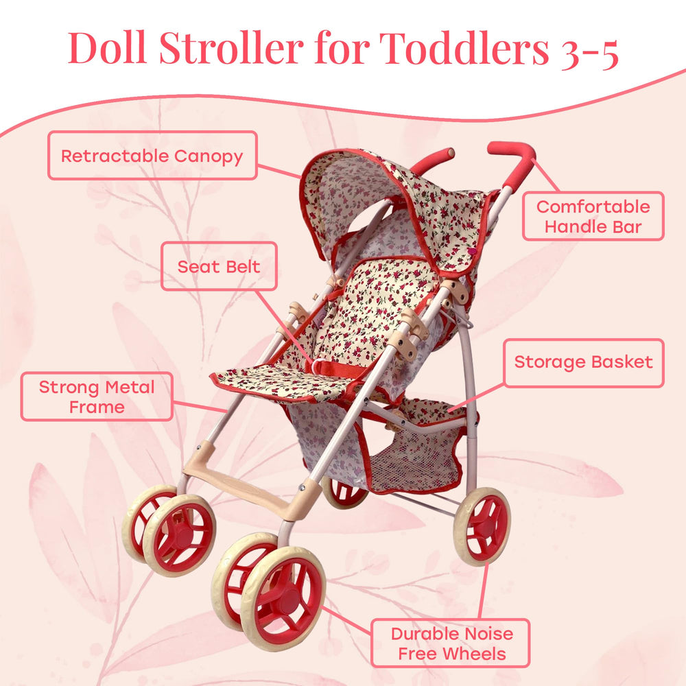 The New York Doll Collection rubber tires offer smooth rolling on different surfaces.