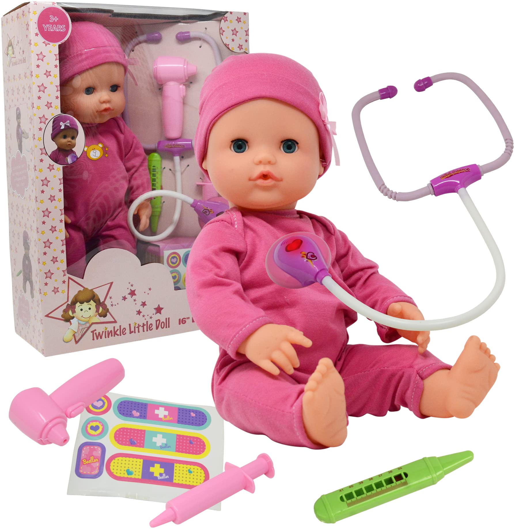 The New York Doll Collection interactive 16-inch doctor kit for imaginative pretend play.