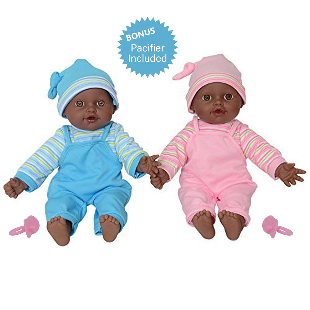 The New York Doll Collection matching pink blue outfits enhance coordinated dress-up moments.