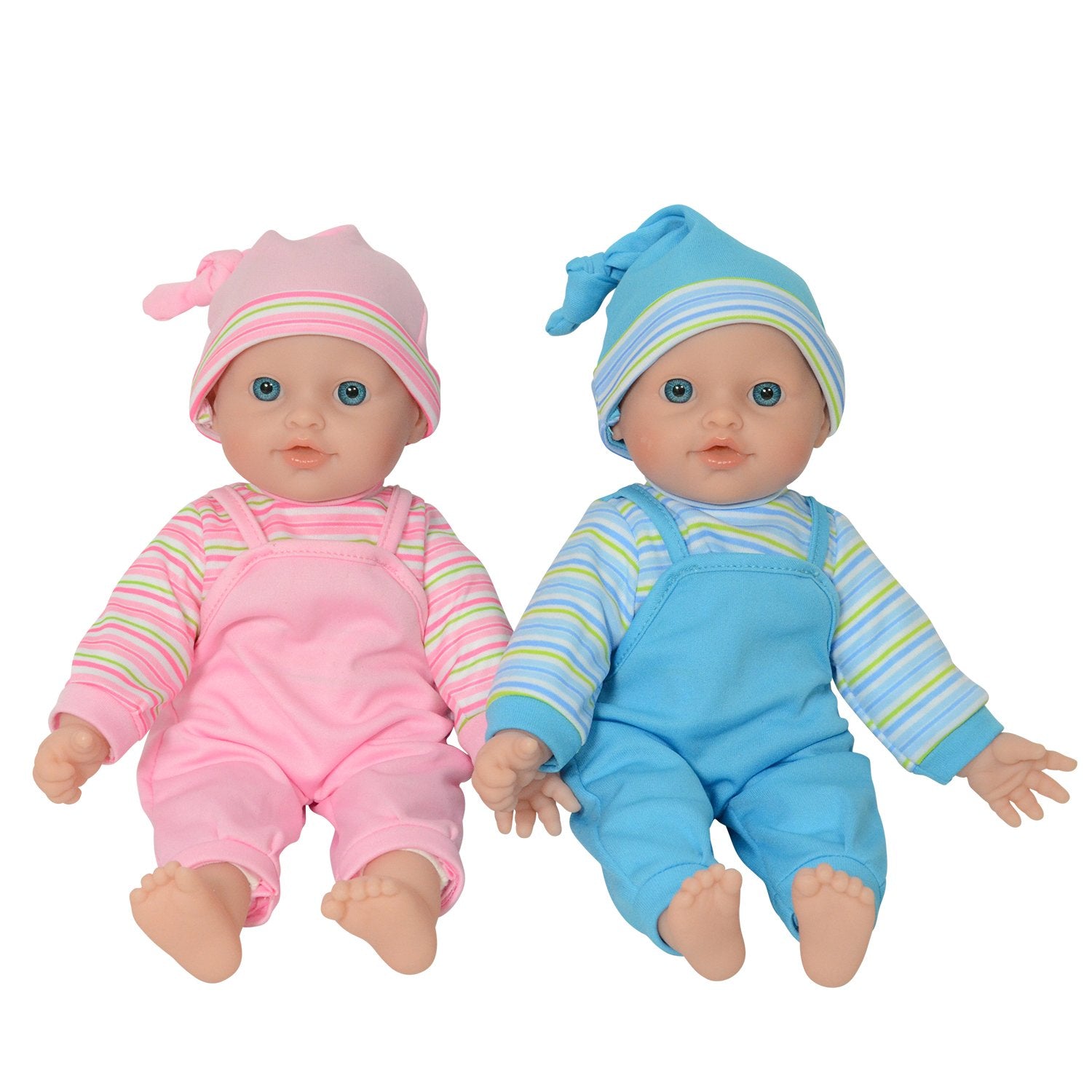 The New York Doll Collection multicultural twins in Caucasian versions for relatable play