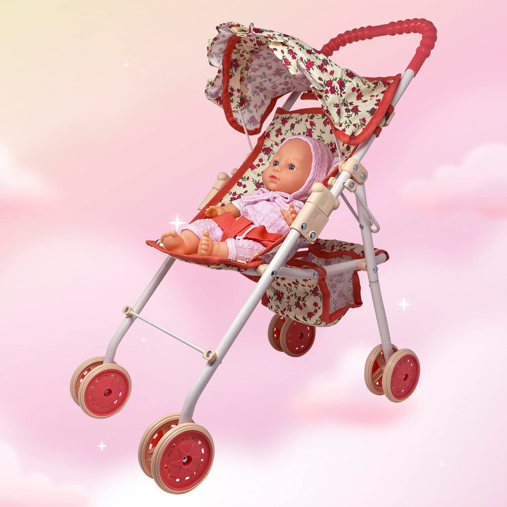 Floral-print design inspires imaginative storytelling and everyday pretend play.