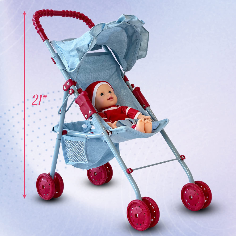 The New York Doll Collection My First Baby Doll Stroller bottom storage basket for accessories