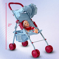 The New York Doll Collection My First Baby Doll Stroller bottom storage basket for accessories