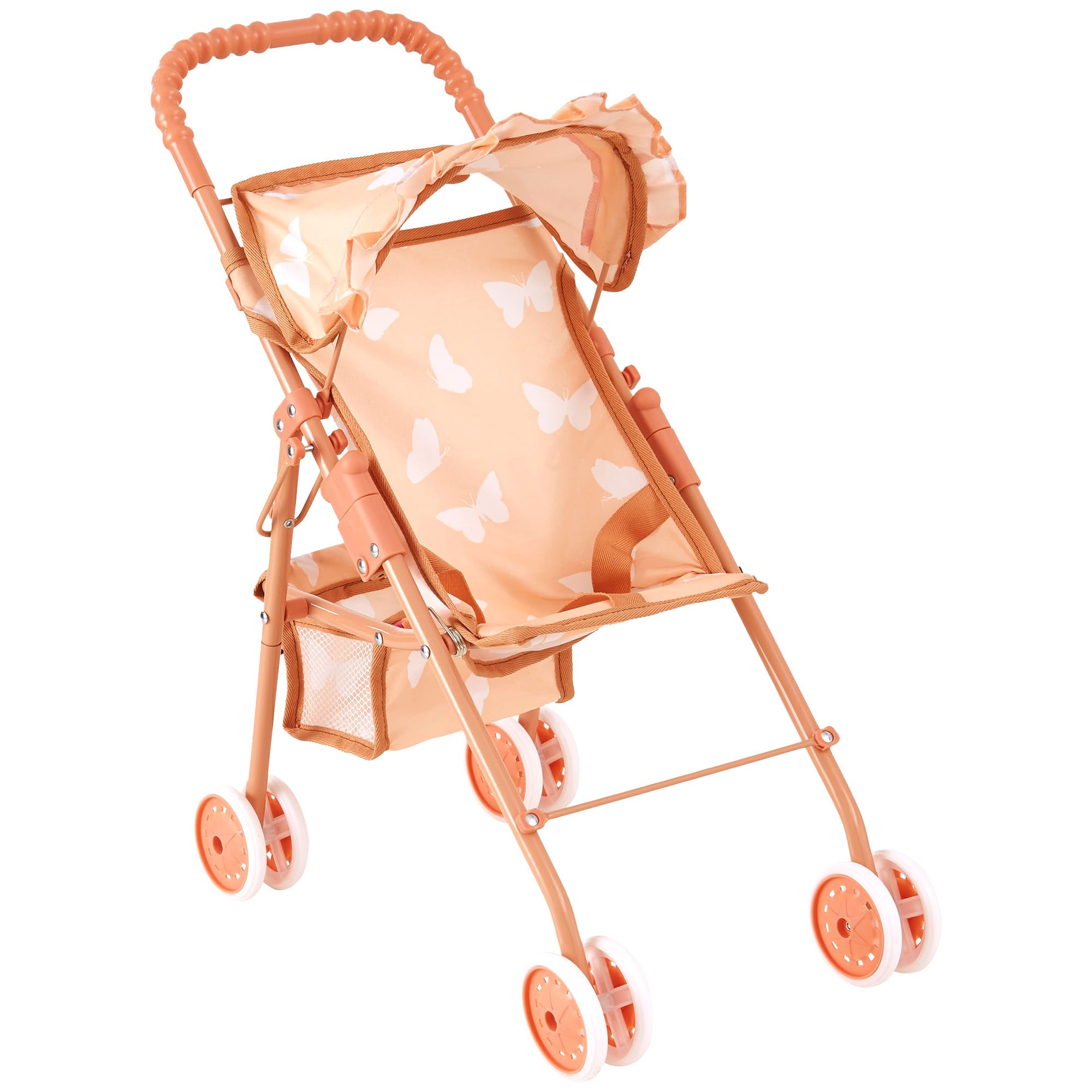 The New York Doll Collection My First Baby Doll Stroller canopy shields dolls from sun on outdoor adventures