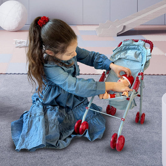 The New York Doll Collection My First Baby Doll Stroller open canopy for outdoor play