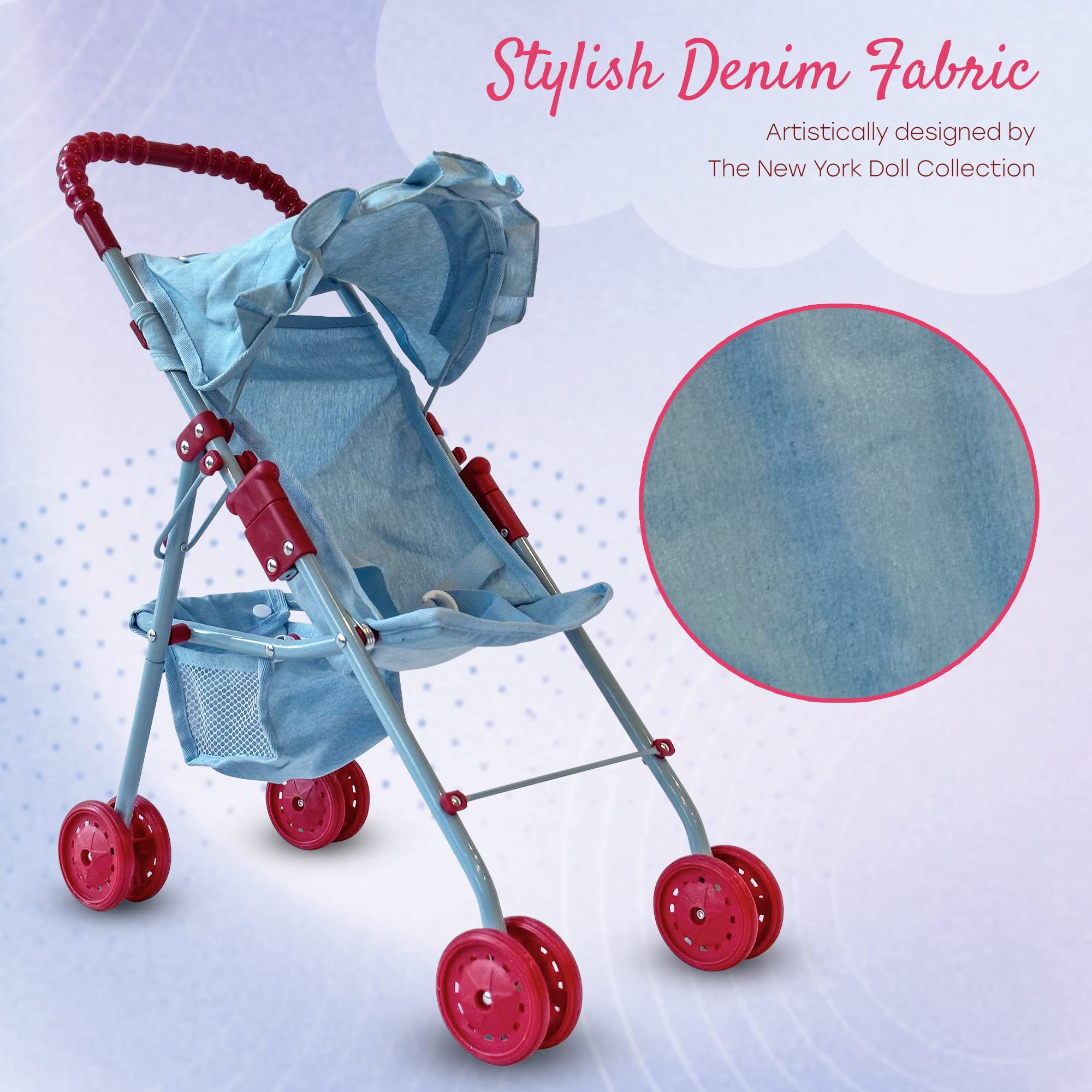 The New York Doll Collection My First Baby Doll Stroller travel-friendly design for adventures