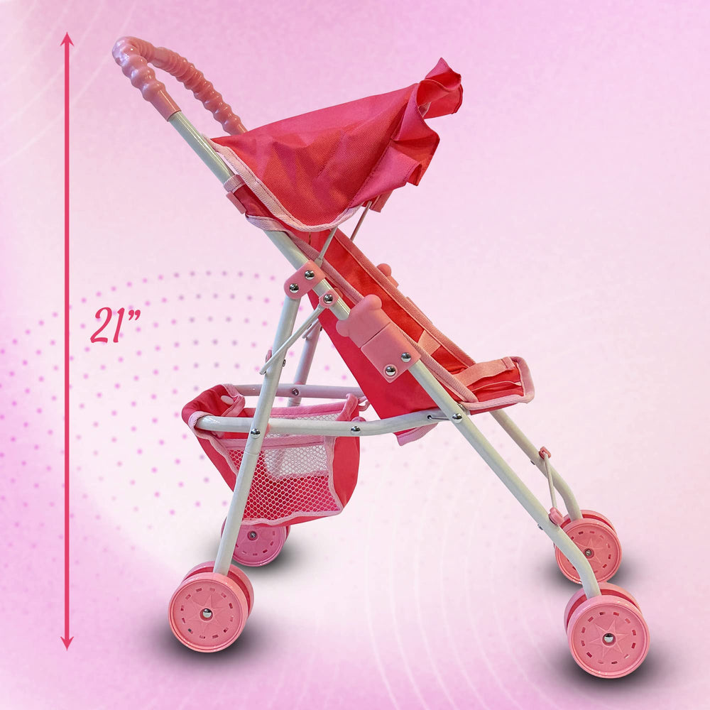 The New York Doll Collection retractable sun shield canopy protects sunny adventures