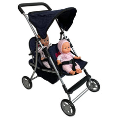 The New York Doll Collection retractable sun shield canopy provides shade during outdoor play