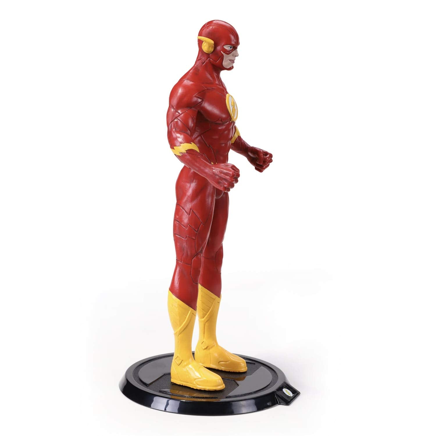 The Noble Collection BendyFigs Flash dynamic poses enhance desk displays.