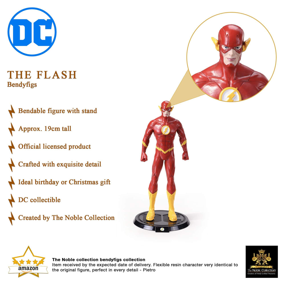 The Noble Collection BendyFigs Flash PVC and ABS build provides durability for display.