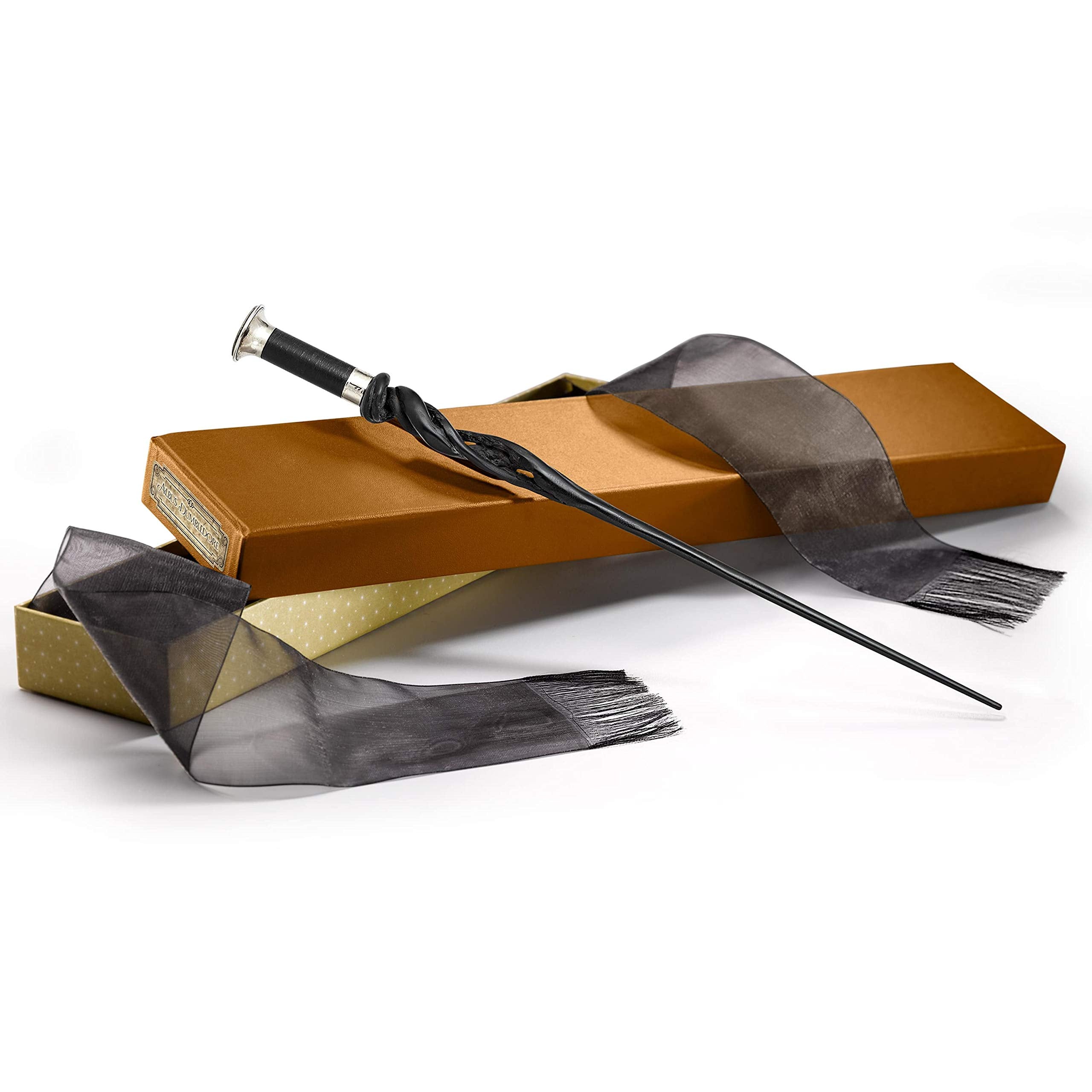 The Noble Collection Dumbledore Wand with collector box, ideal for display and gifting.