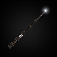 The Noble Collection Elder Wand on a display shelf with glossy finish.