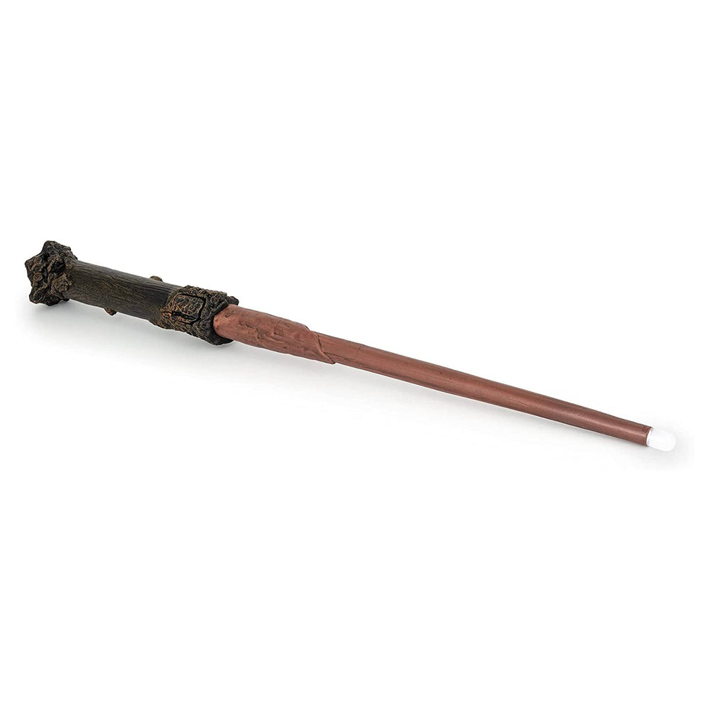 The Noble Collection Harry Potter Illuminating Wand measures 14 inches for accurate display.