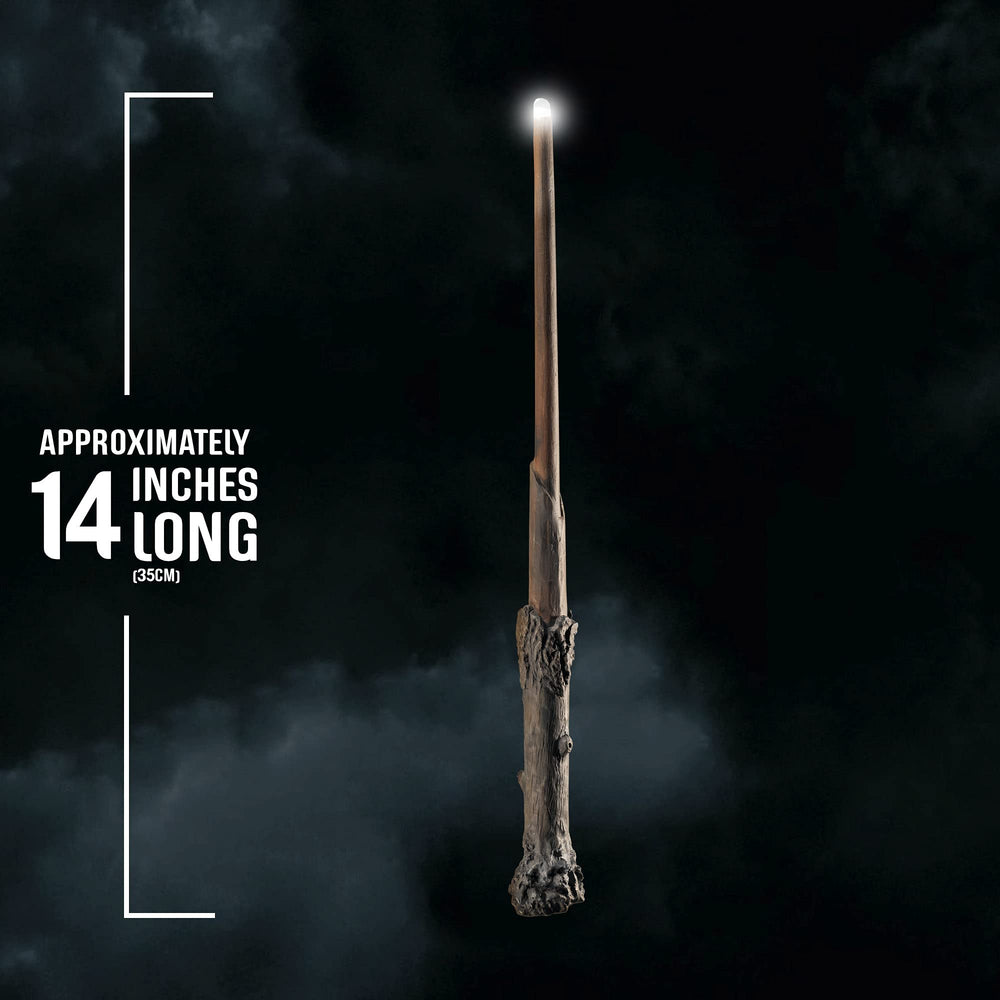 The Noble Collection Harry Potter Illuminating Wand easy battery installation with clear orientation.