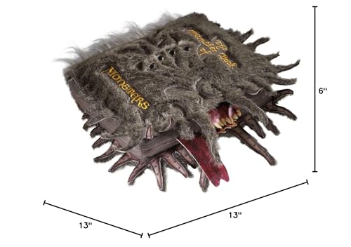 The Noble Collection Monster Book of Monsters plush desk display, ready for shelving.