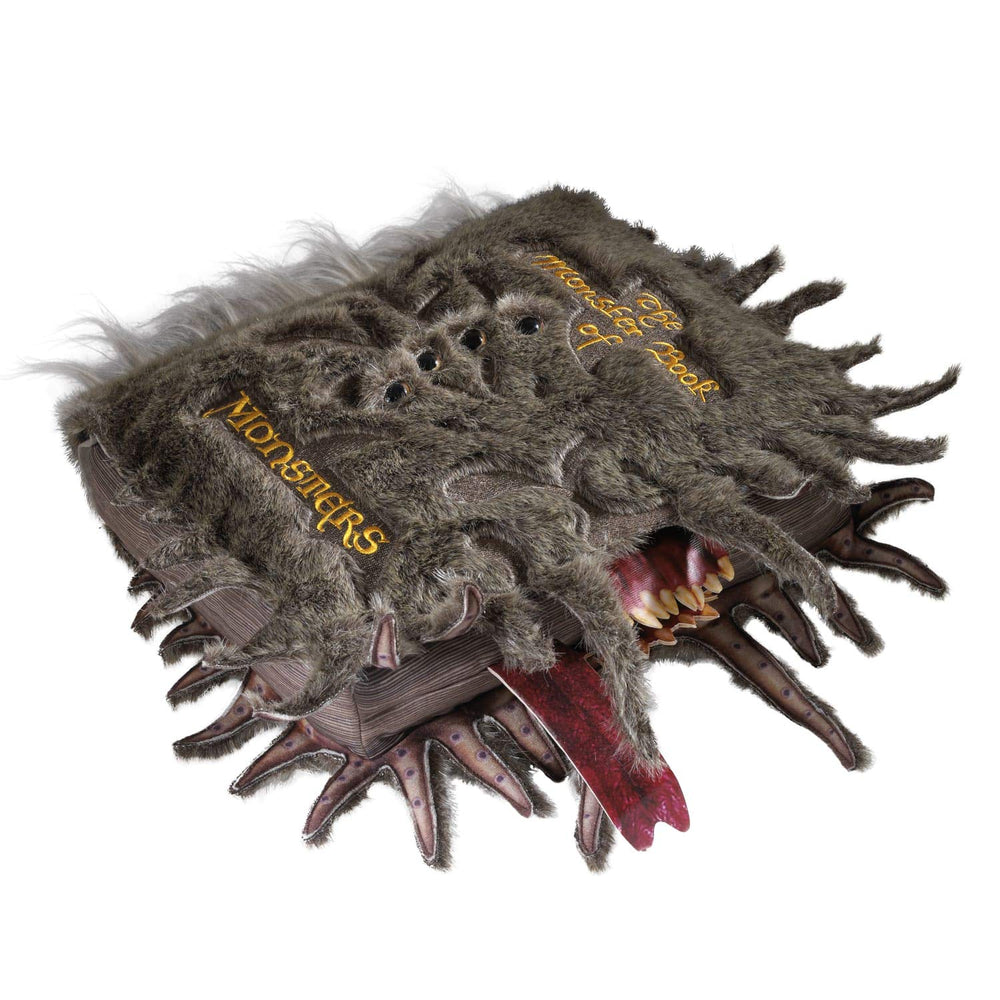 The Noble Collection Monster Book of Monsters plush front view, ideal for shelf display.