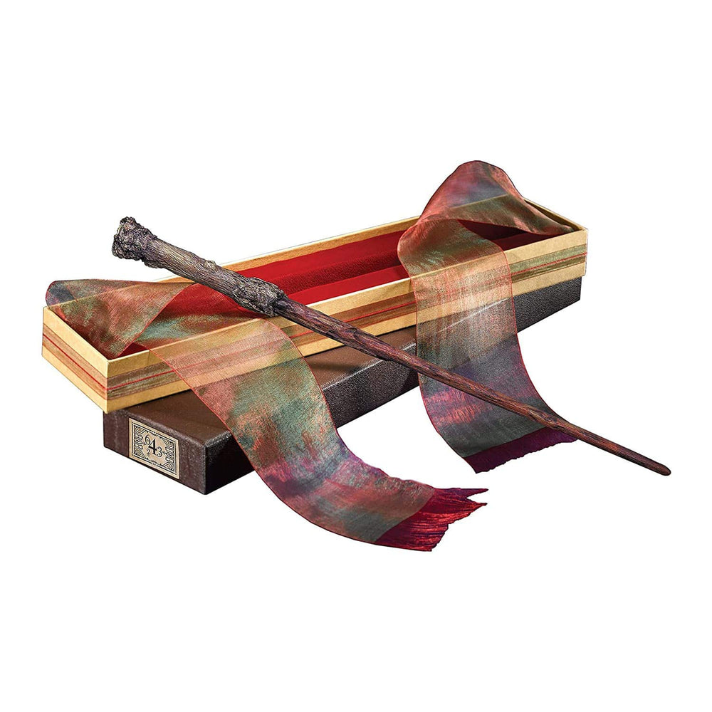 The Noble Collection Harry Potter wand with Ollivanders box for display or cosplay inspiration.