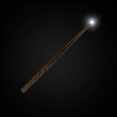 The Noble Collection Hermione Wand battery cap detail shows maintenance access
