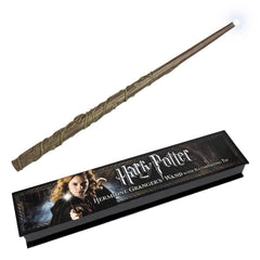 The Noble Collection Hermione Wand lit in motion creating magical ambience
